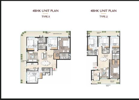The Marq 4 BHK residence unit plan