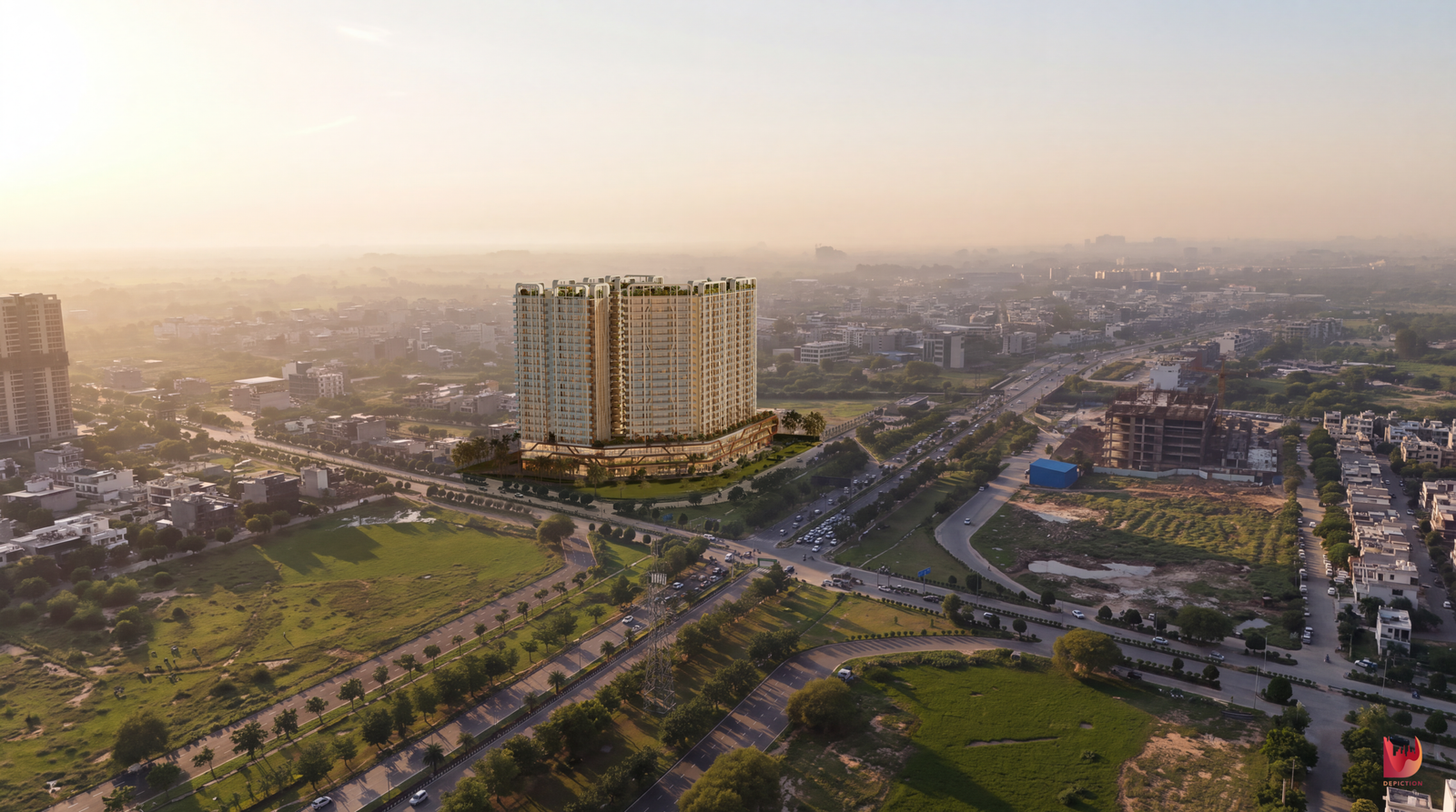 The Marq by Atlantis daytime aerial view