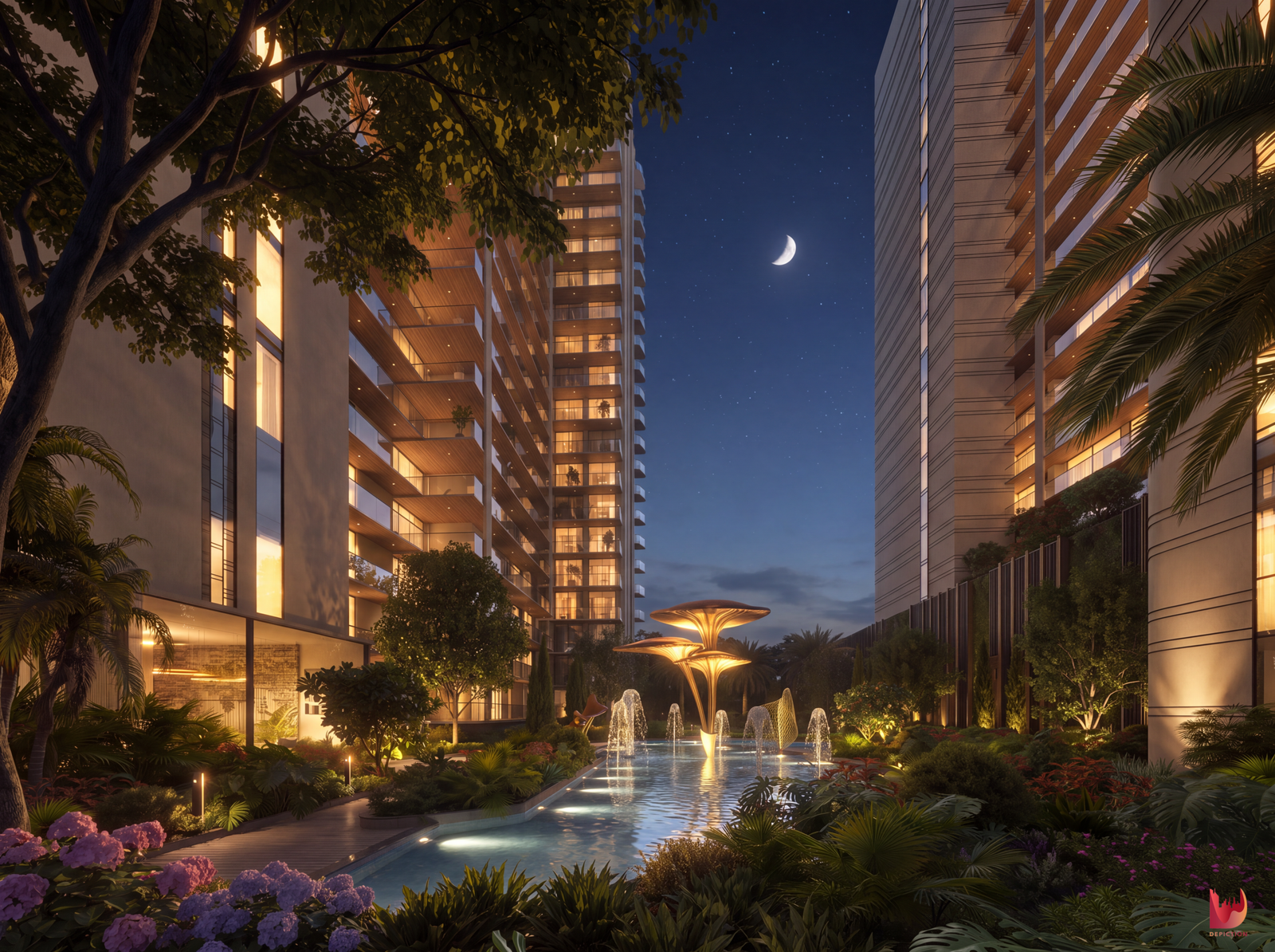 The Marq by Atlantis landscaped plaza area